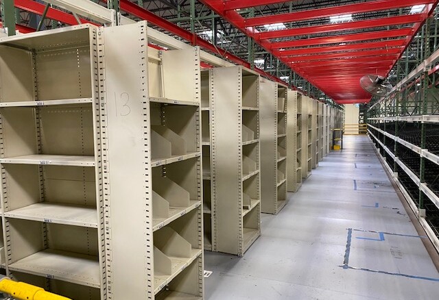 used steel shelving system