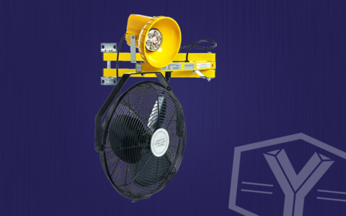 loading dock light with fan for warehouses