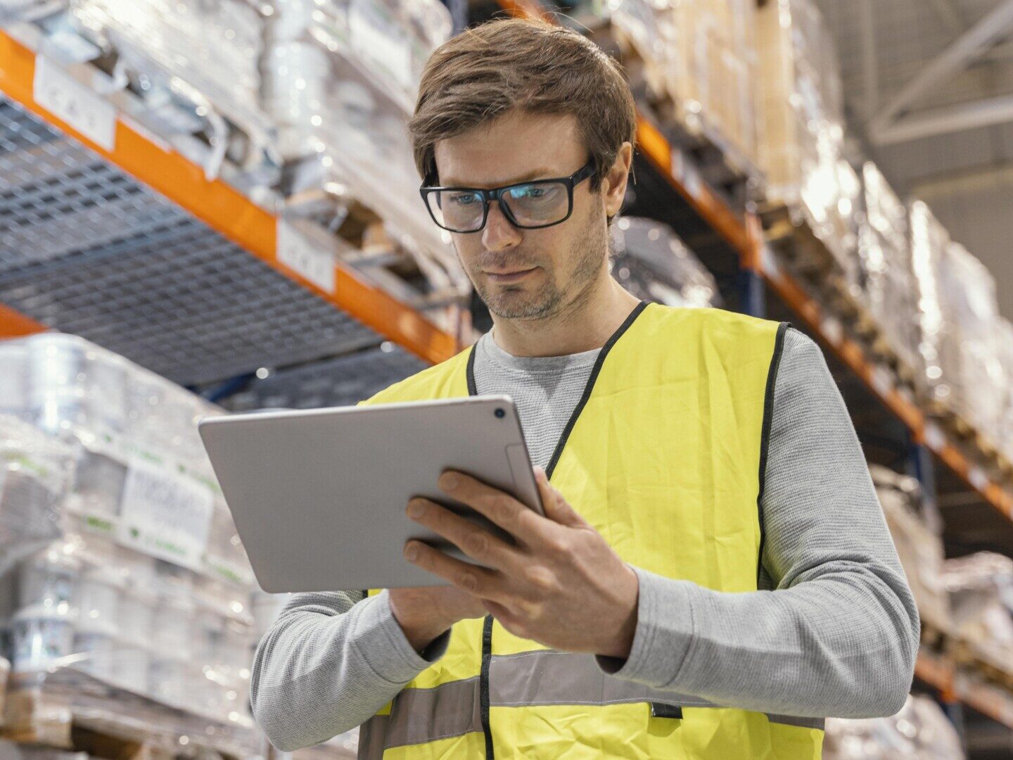 facility-with-modern-technology-iot-device-held-by-warehouse-employee