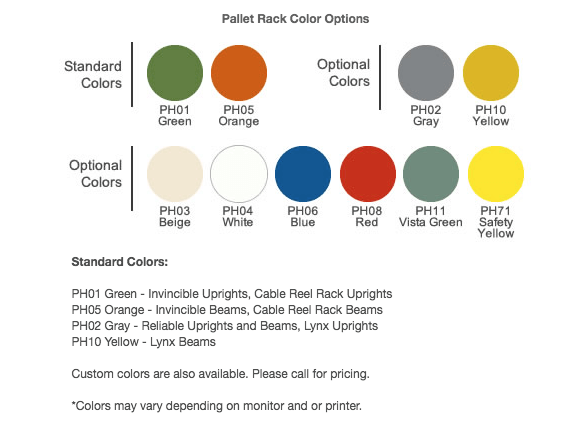 husky racking color options